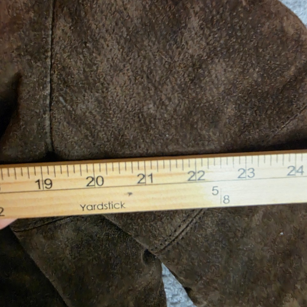 Wilsons Leather Brown Suede Faux Fur Lined Shearling Coat Womens Large Vintage - Picture 5 of 10